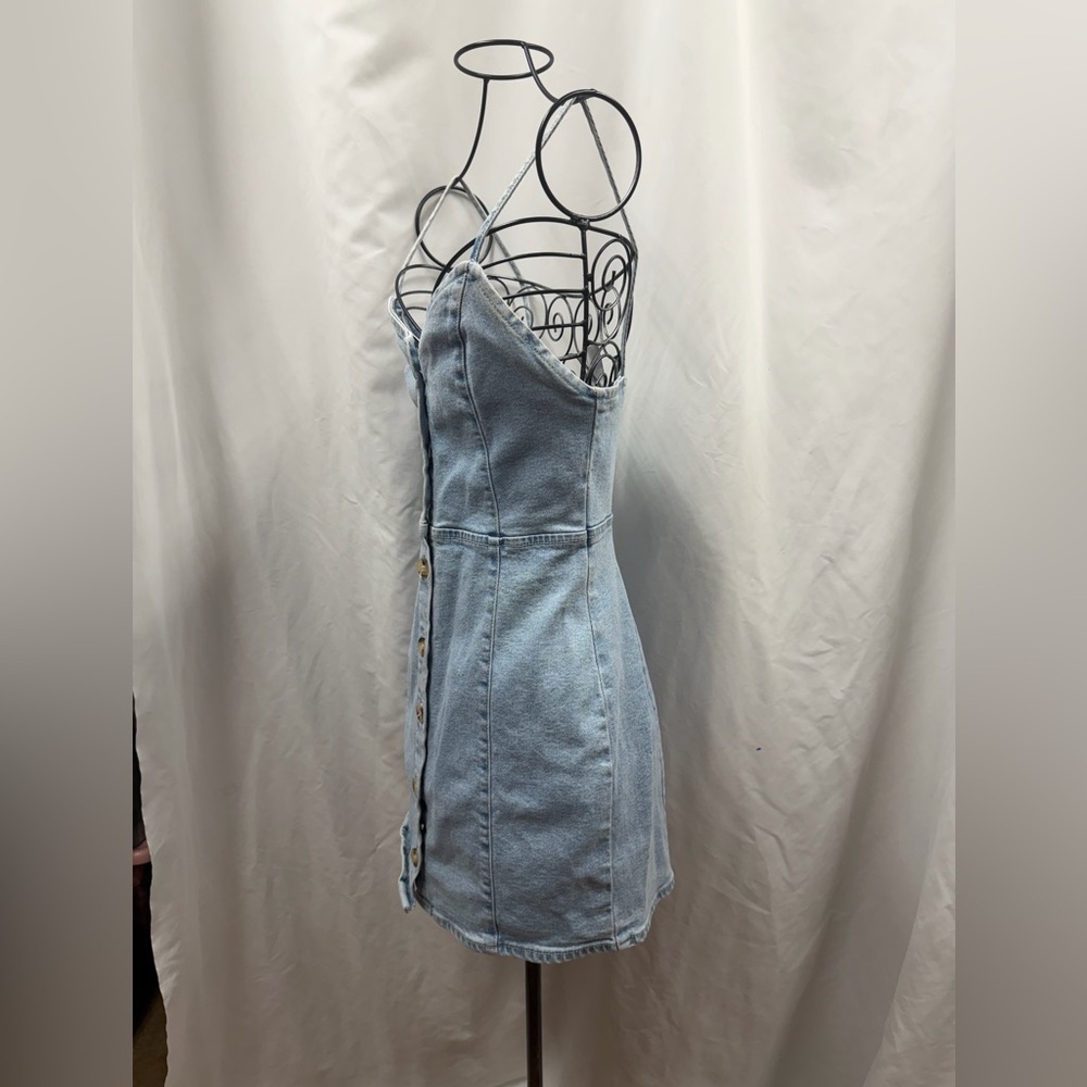 Zara light denim button down dress size XS - Picture 7 of 7